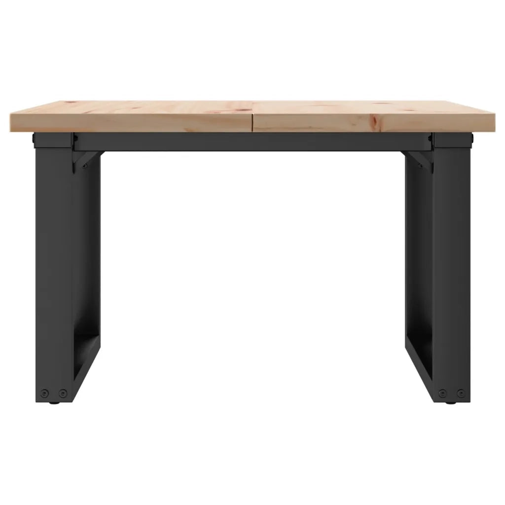 Tavolino Salotto Telaio a O 70x70x40,5cm Legno Pino e Acciaio