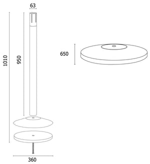 Colonnina in Metallo Nero Opaco Ø36x101 cm Senza Nastro