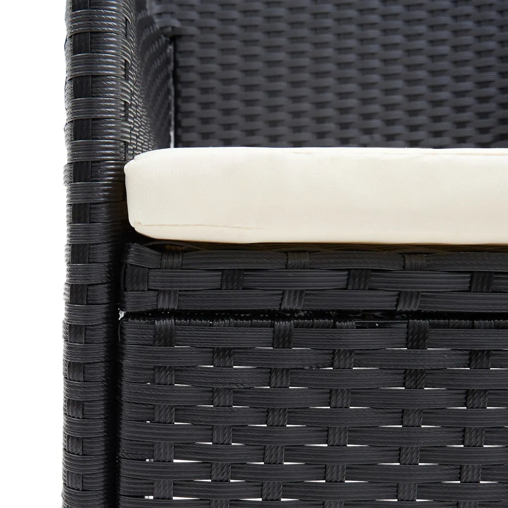 Sedie da Pranzo per Giardino 4 pz | Sedie da Esterno in Polyrattan Nero