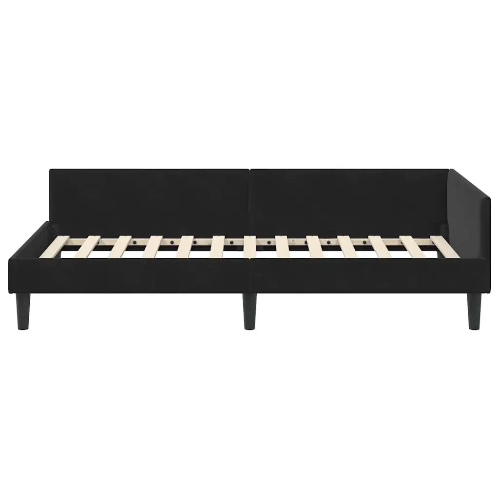 vidaXL Struttura del letto ad angolo con testiera Nero 80 x 200 cm