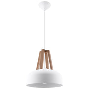 Lampada a sospensione KUPOLA bianca/legno Pure Lume