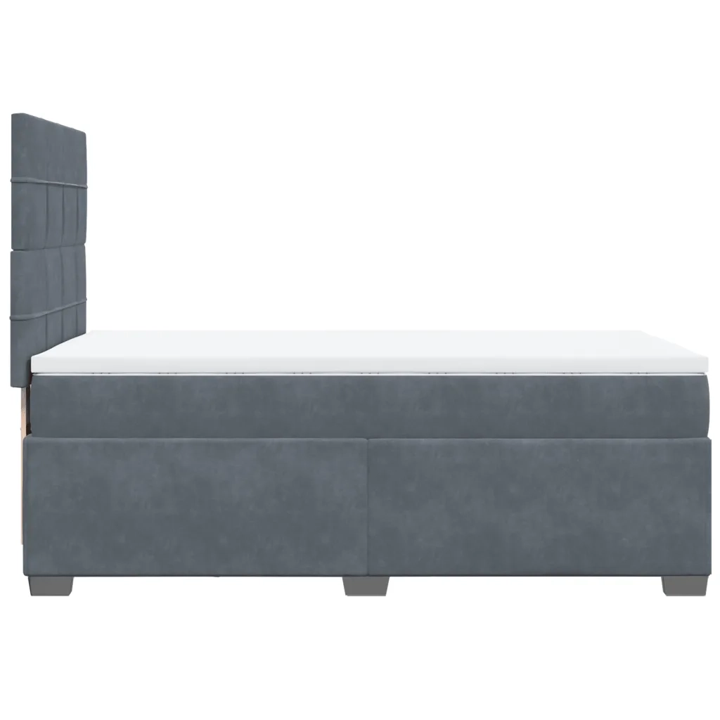 vidaXL Giroletto a Molle con Materasso Grigio Scuro 90x200 cm Velluto