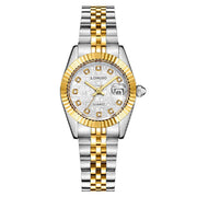 Trade Shop - Orologio Uomo Donna Longbo 80435 In Acciaio Con Strass Impermeabile Silver Oro -   -donna    -