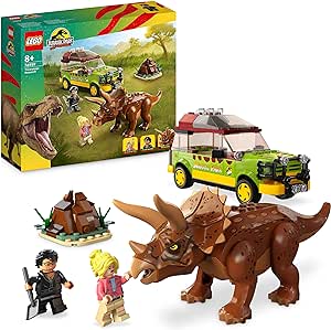 LEGO 76959 Jurassic Park La Ricerca del Triceratopo, Set Dinosauro Giocattolo per Bambini e Bambine da 8 Anni in su, con