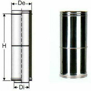 Inox doppia parete elemento tele scopico l.257-384 d.500 b08x9wbm