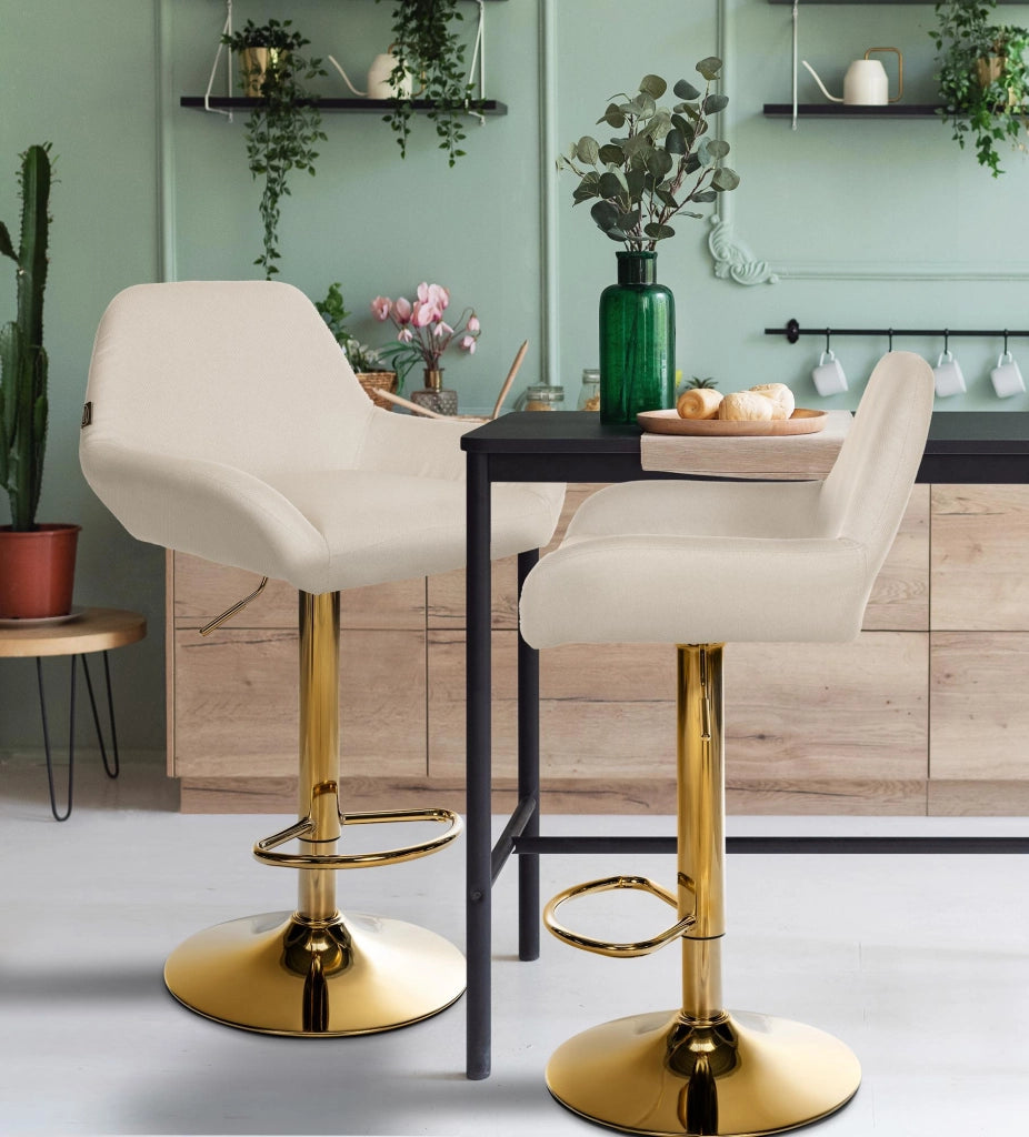 2er Set Barhocker Braga Gold Stoff