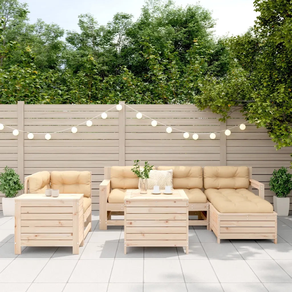 Set Divani da Giardino 7 pz in Legno Massello di Pino 3250512