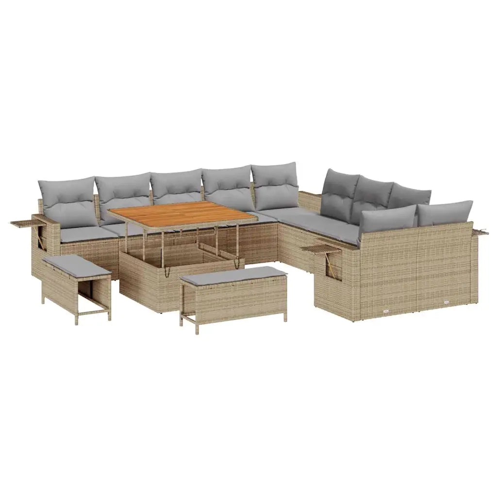 Set Divano da Giardino 13 pcs Beige polyrattan 3361797