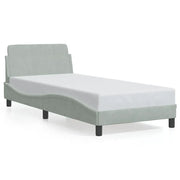 Letto singolo | Letto per adulti | Giroletto Dover Grigio Chiaro 90x200 cm Velluto