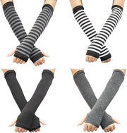 4 paia guanti senza dita - manopole - protezioni per mani - guanti per dita - protezioni per gomiti - guanti moda - unico taglia.