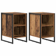 Set di 2 Comodini | Armadio da Notte | Mobiletto da notte Legno vecchio 39.5 x 30 x 50 cm
