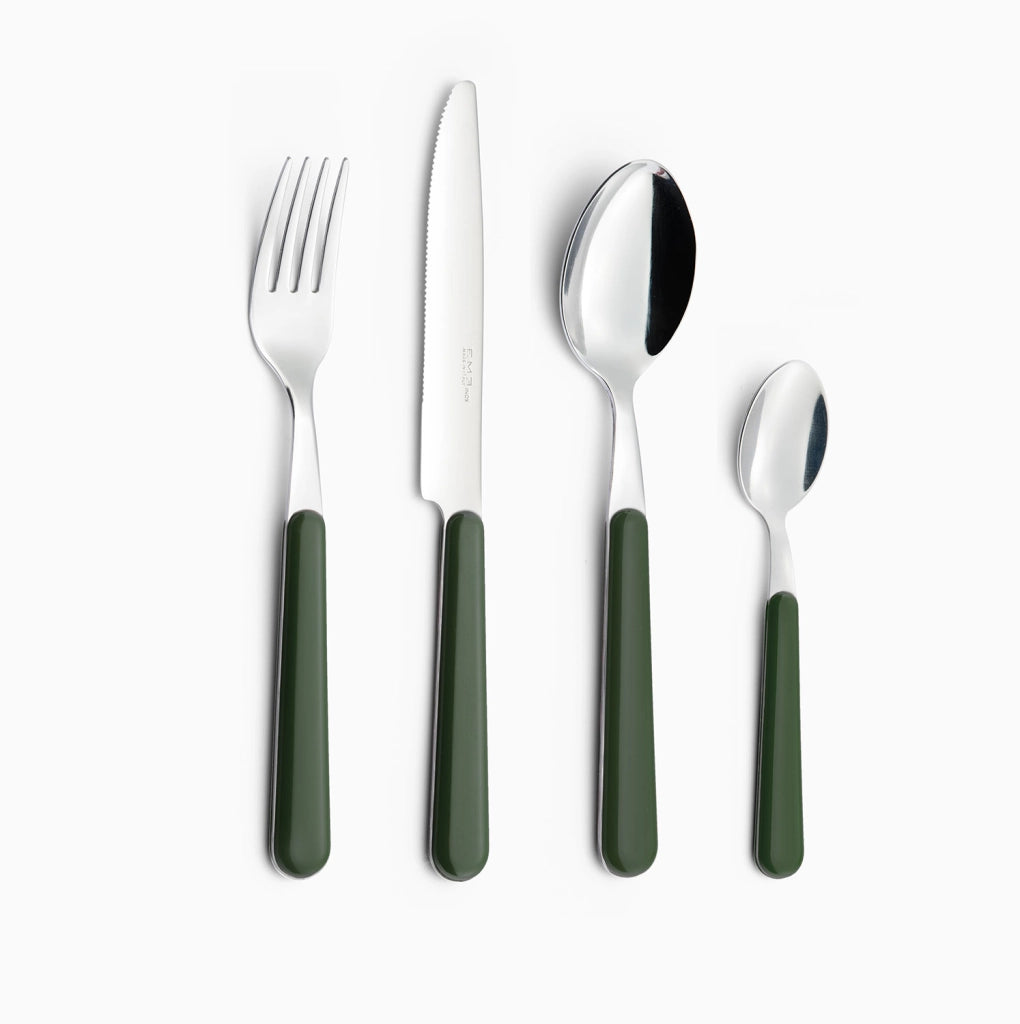 Servizio Set di Posate 24 pezzi in Acciaio Inox Eme Brio Verde 23