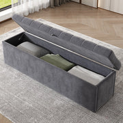 Panca Contenitore Imbottita in Velluto ¨C MINIMAL ¨C Grigio 138x41x42 cm