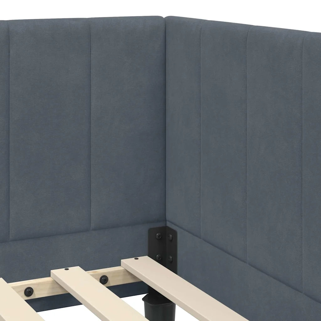 Struttura Letto Angolare con Materasso 2 pcs Grigio Velluto 3393879