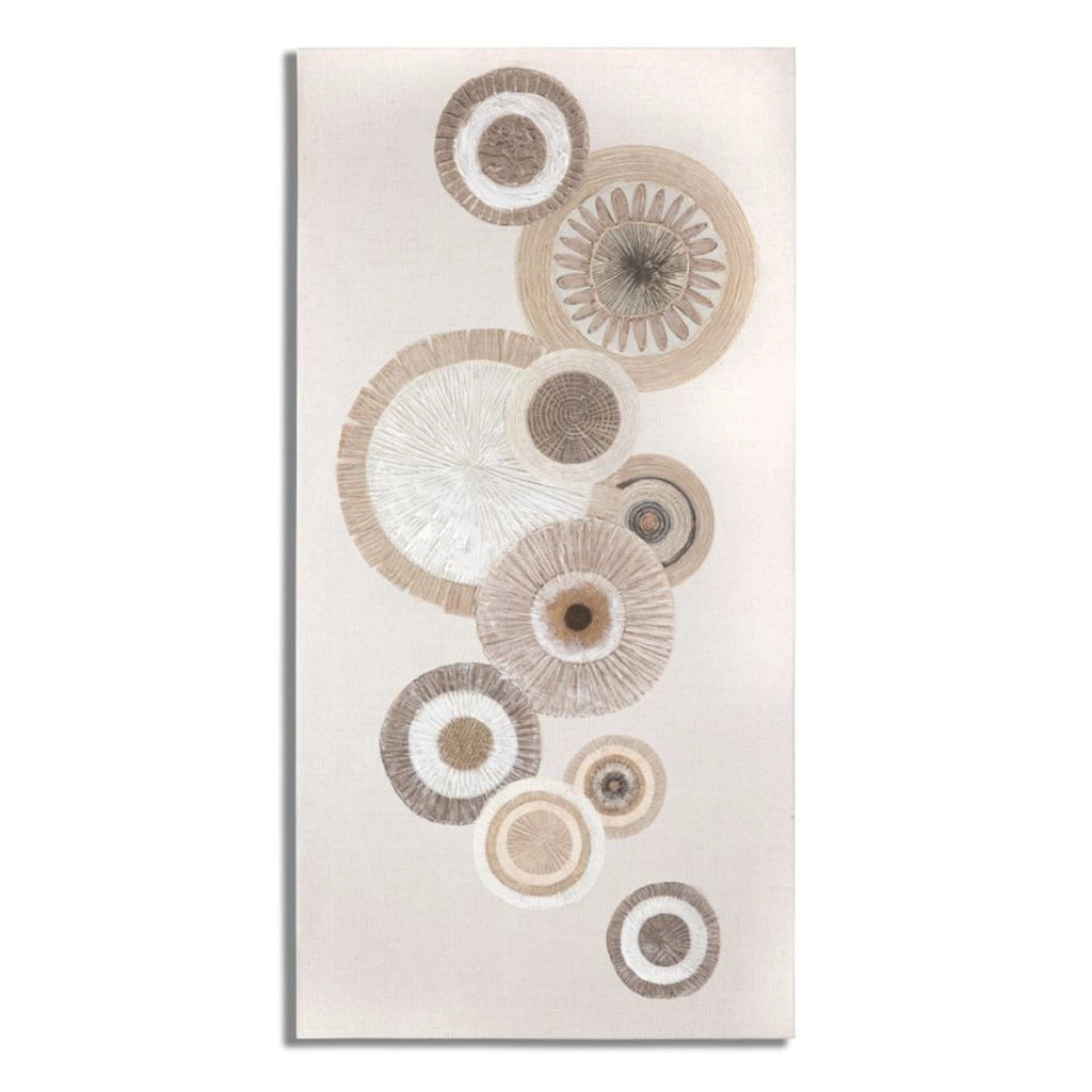 Stampa su Tela Cerchi 29, Marrone, Legno, 50x3,2x100 cm
