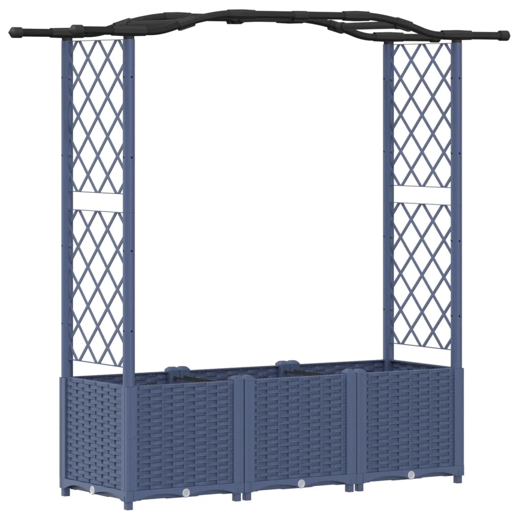 Letto Rialzato con Griglia e Tetto Grigio 164 x 40 x 142 cm PP 42032555