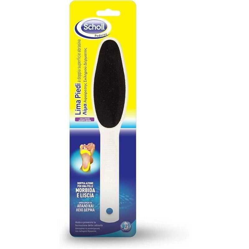 SCHOLL LIMA PER PIEDI CON CRISTALLI DI DIAMANTE A DOPPIA SUPERFICIE ABRASIVA PER CALLI 2 SUPERFICI IMPUGNATURA ANTISCIVOLO