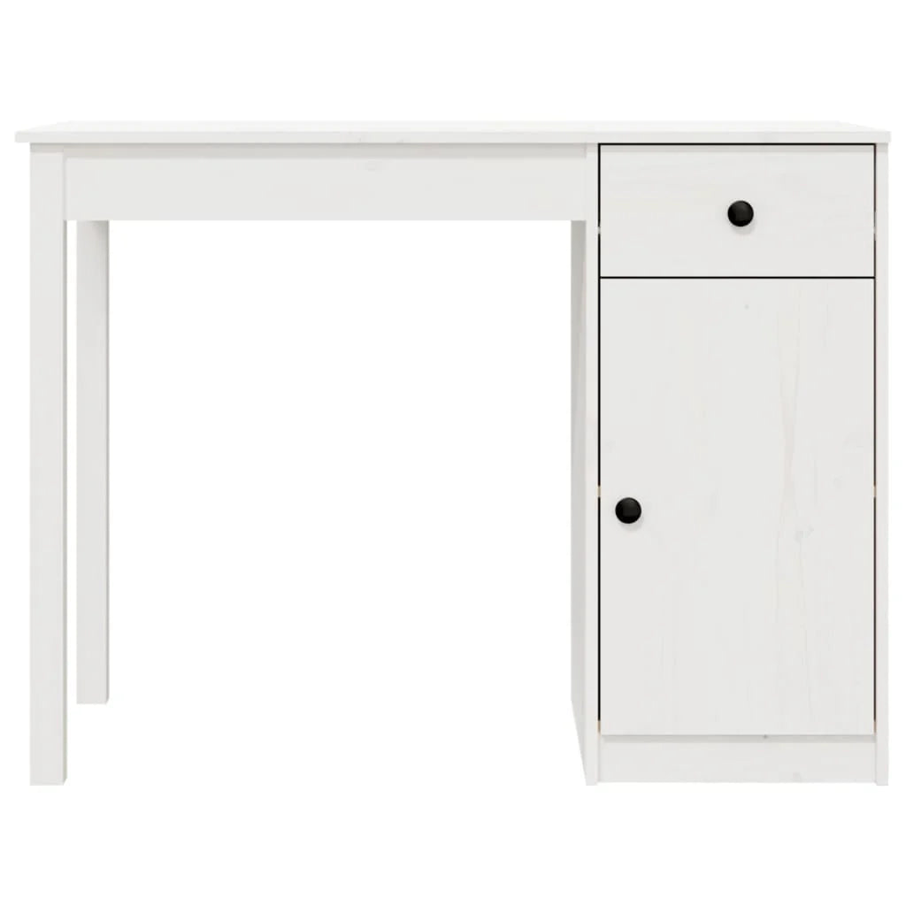 Scrivania tavolo postazione di lavoro mobile per computer studio 100 x 50 x 75 cm legno massello di pino bianco 02_0023498