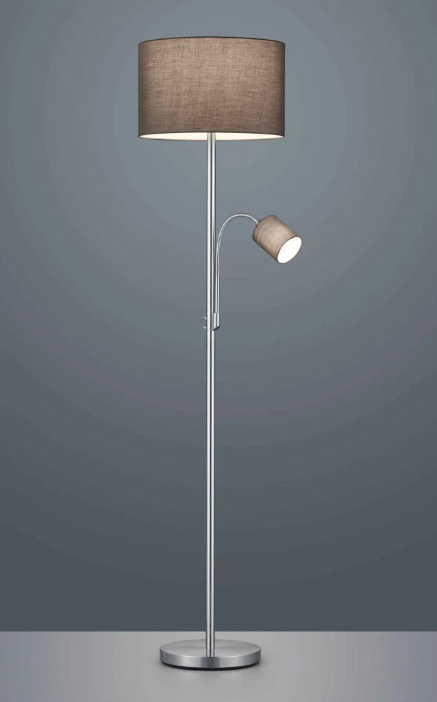 Piantana con lampada da lettura, metallo, grigio e bianco, H 170 cm, Hotel