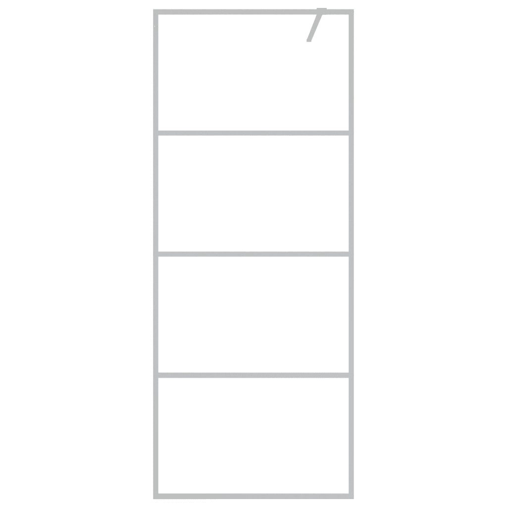 Parete Doccia Walk in Argento 80x195 cm Vetro Trasparente ESG cod mxl 35050