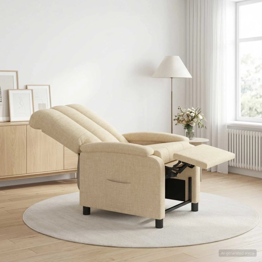 Divano Sedia-Poltrona reclinabile Crema Tessuto 416962