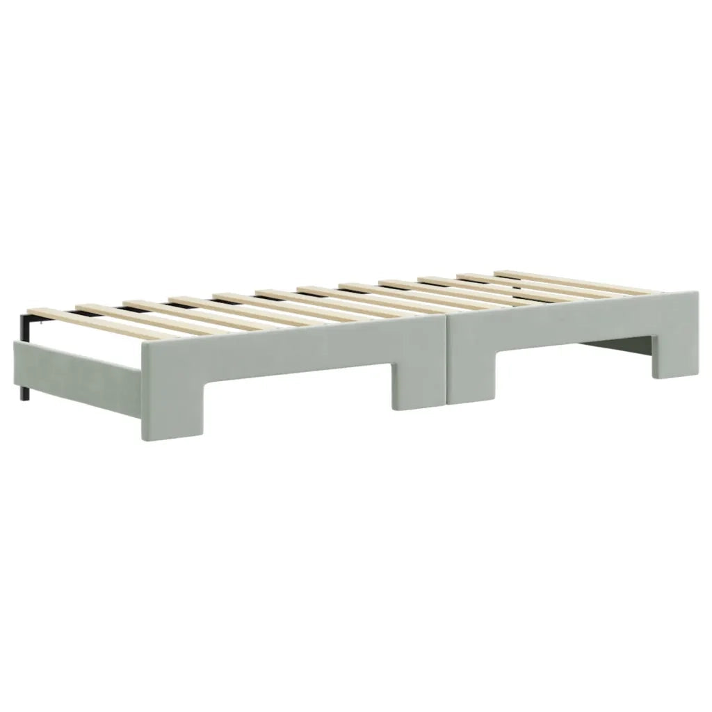 Divano letto | Sof¨¤ letto | Letto singolo Estraibile Grigio Chiaro 80x200 Velluto