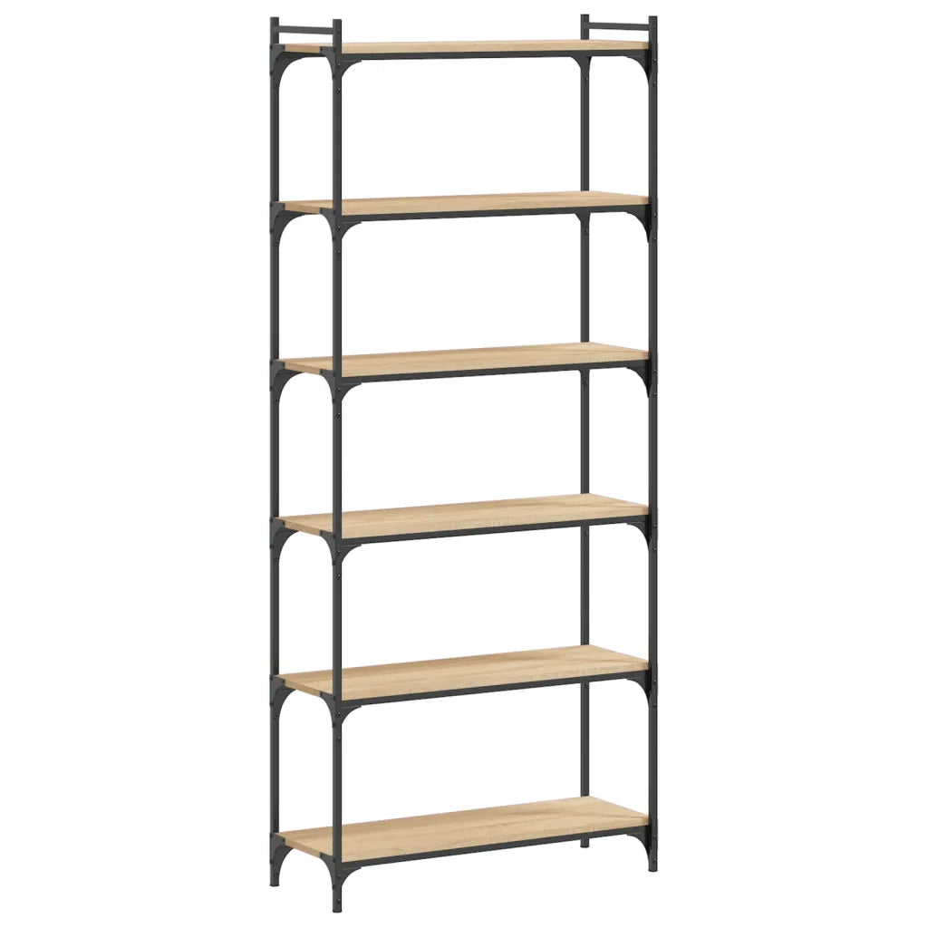 Libreria 6 Ripiani Rovere Sonoma 80x30x188 cm Legno Multistratocod mxl 108535