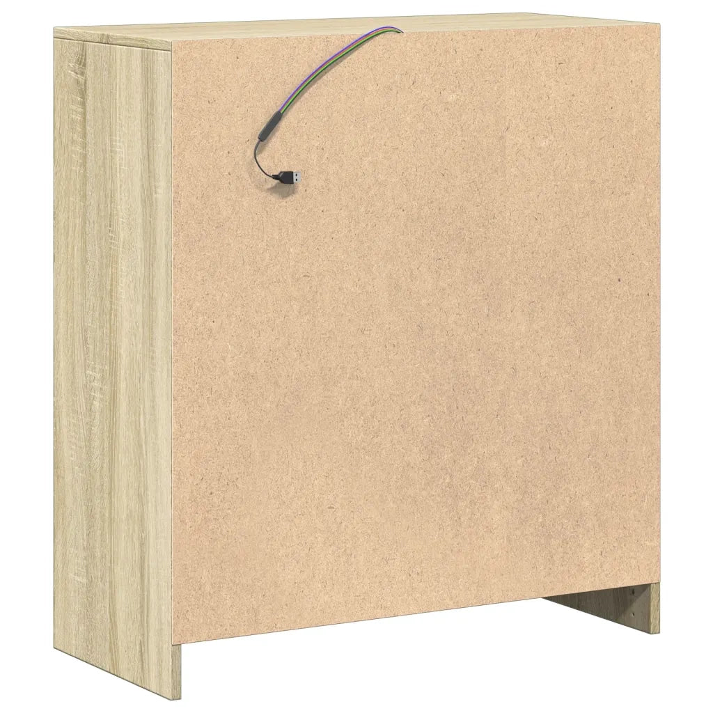 Credenza con LED Rovere Sonoma 77x34x85 cm in Legno Multistrato