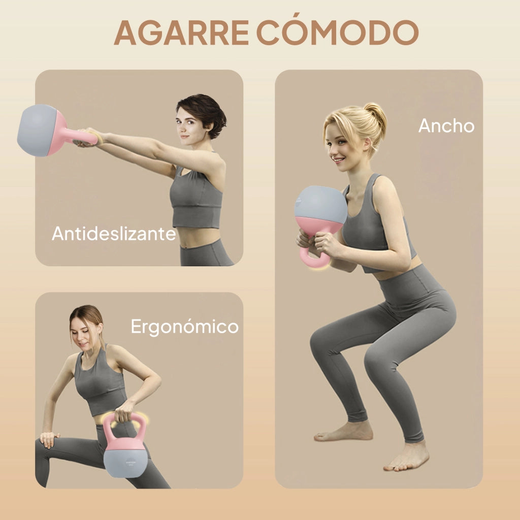 Kettlebell 6 kg ¨C Minimal ¨C Rosa 19x19x28 cm