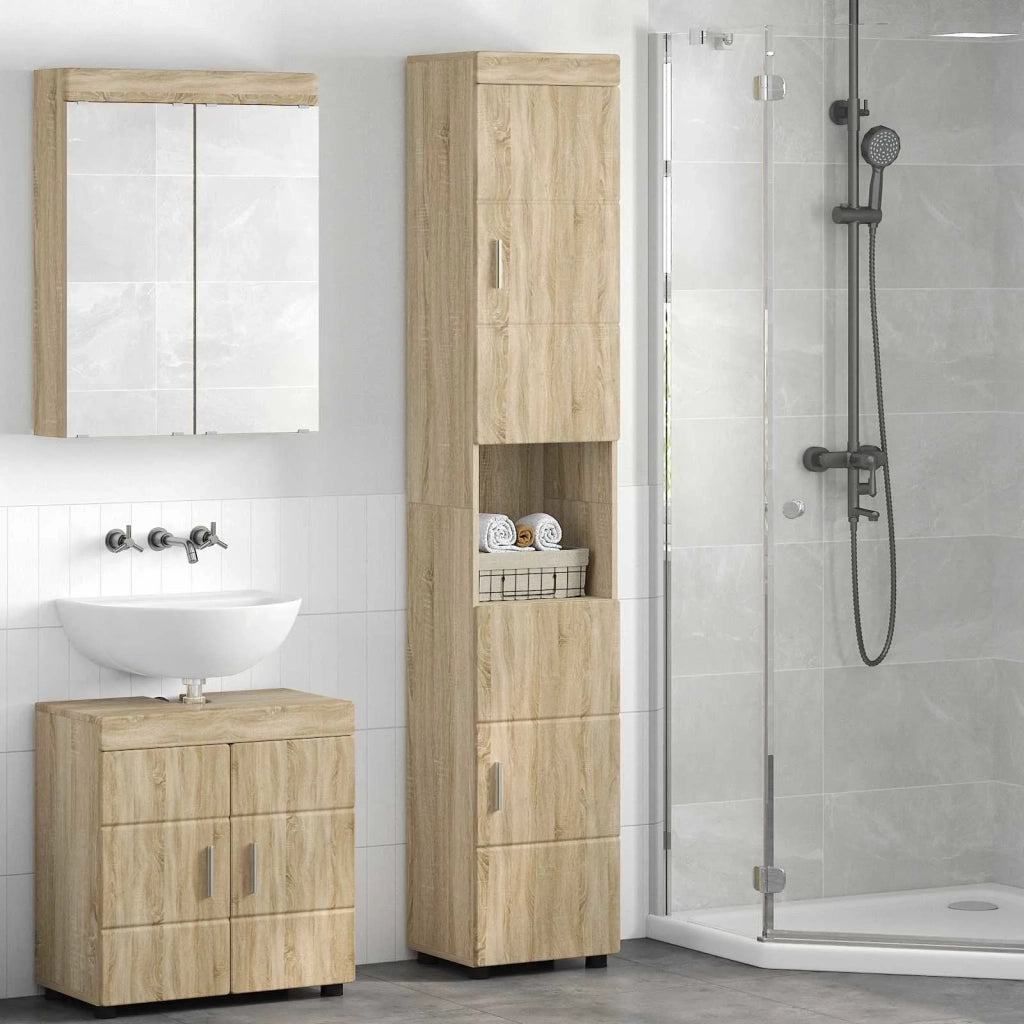 Set di Armadi da Bagno TULUM Rovere Sonoma 37 x 31,5 x 203 cm 880353