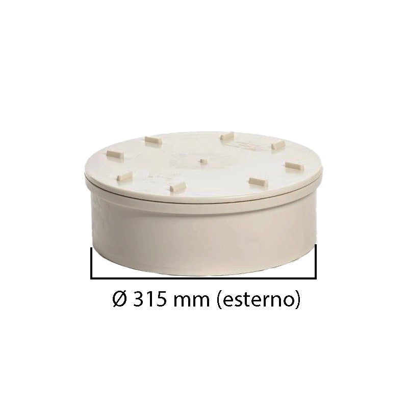 Tappo a vite in pvc : Colore - Avorio, Diametro - 315