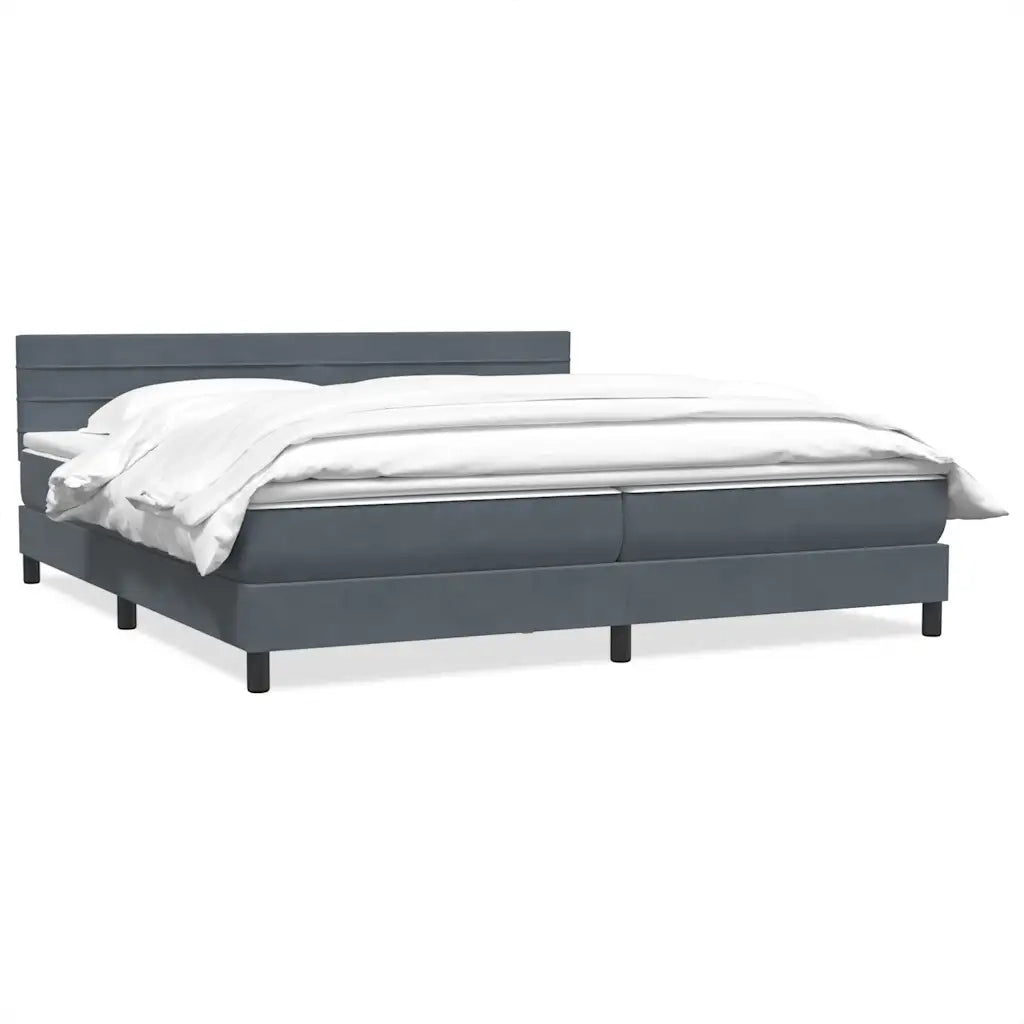 Giroletto a Molle con Materasso Grigio Scuro 180x210 cm Velluto 3316318