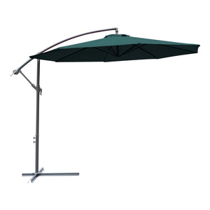 Ombrellone da Giardino Decentrato Ø3m in Metallo e Poliestere Verde