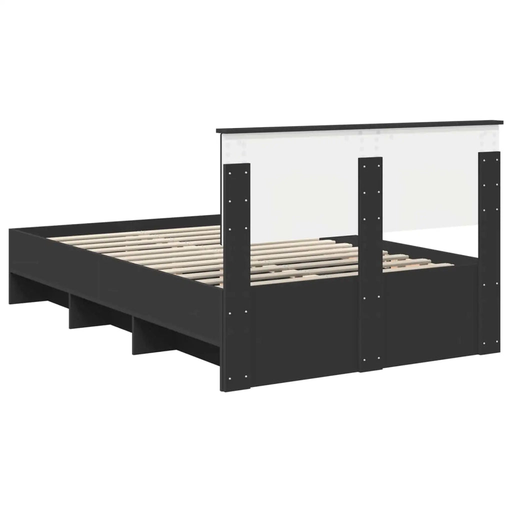 Struttura del letto-Giroletto Nero 120 x 123 cm Legno multistrato 223399