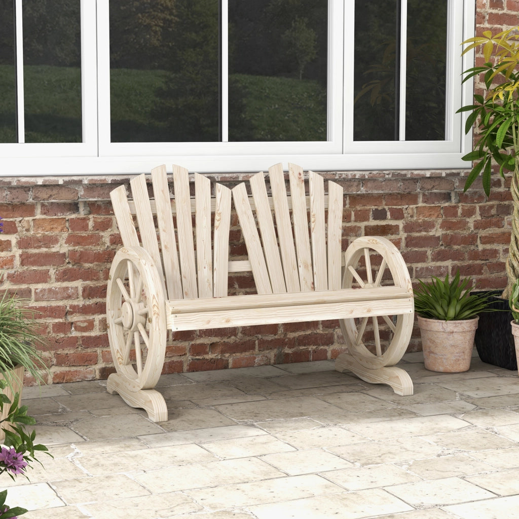 Panchina da Giardino in Legno ¨C zephmum ¨C Naturale 108x66x95cm