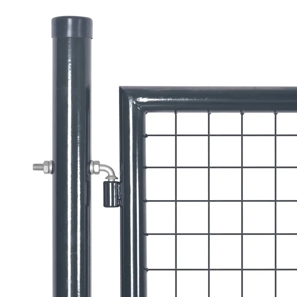 Cancello da Giardino in Rete Antracite 300x125 cm in Acciaio Zincato 154530