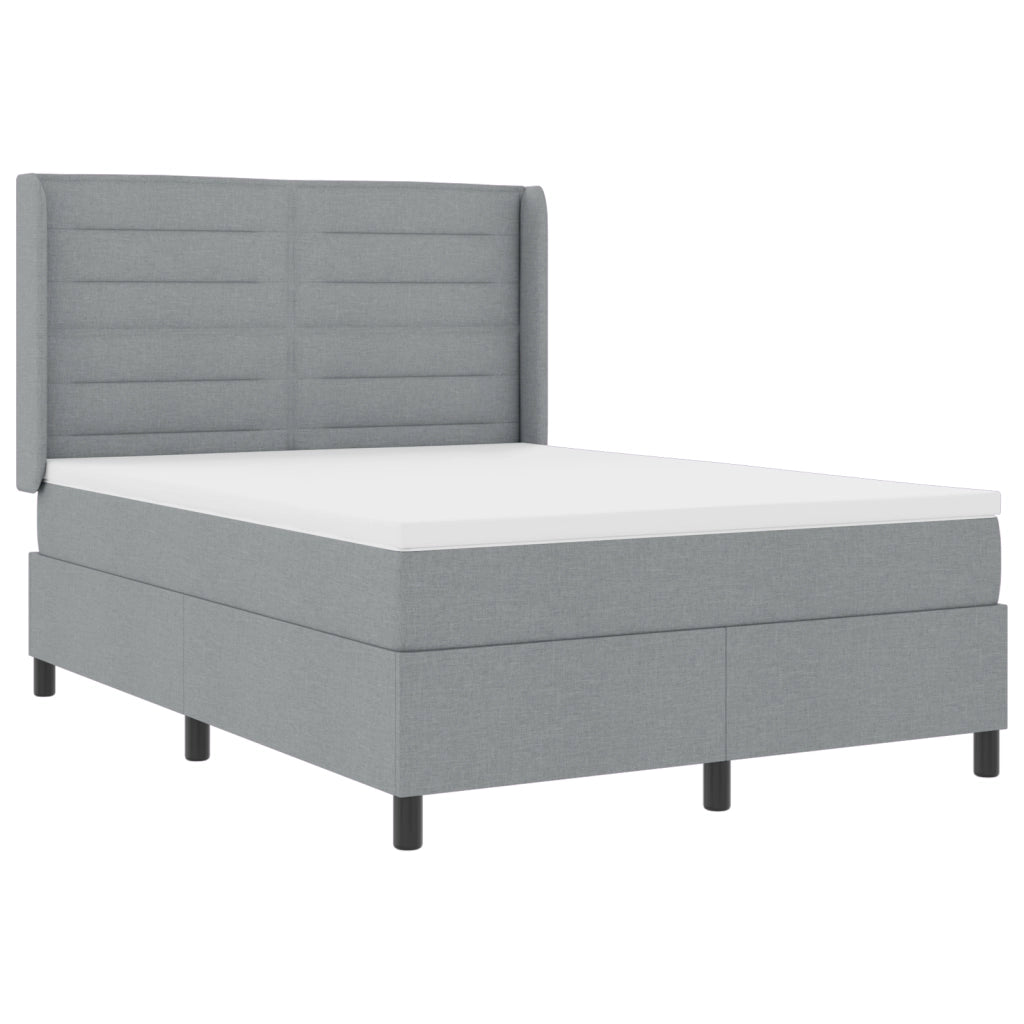 Letto a molle con materasso Grigio chiaro 140x200 cm Tessuto