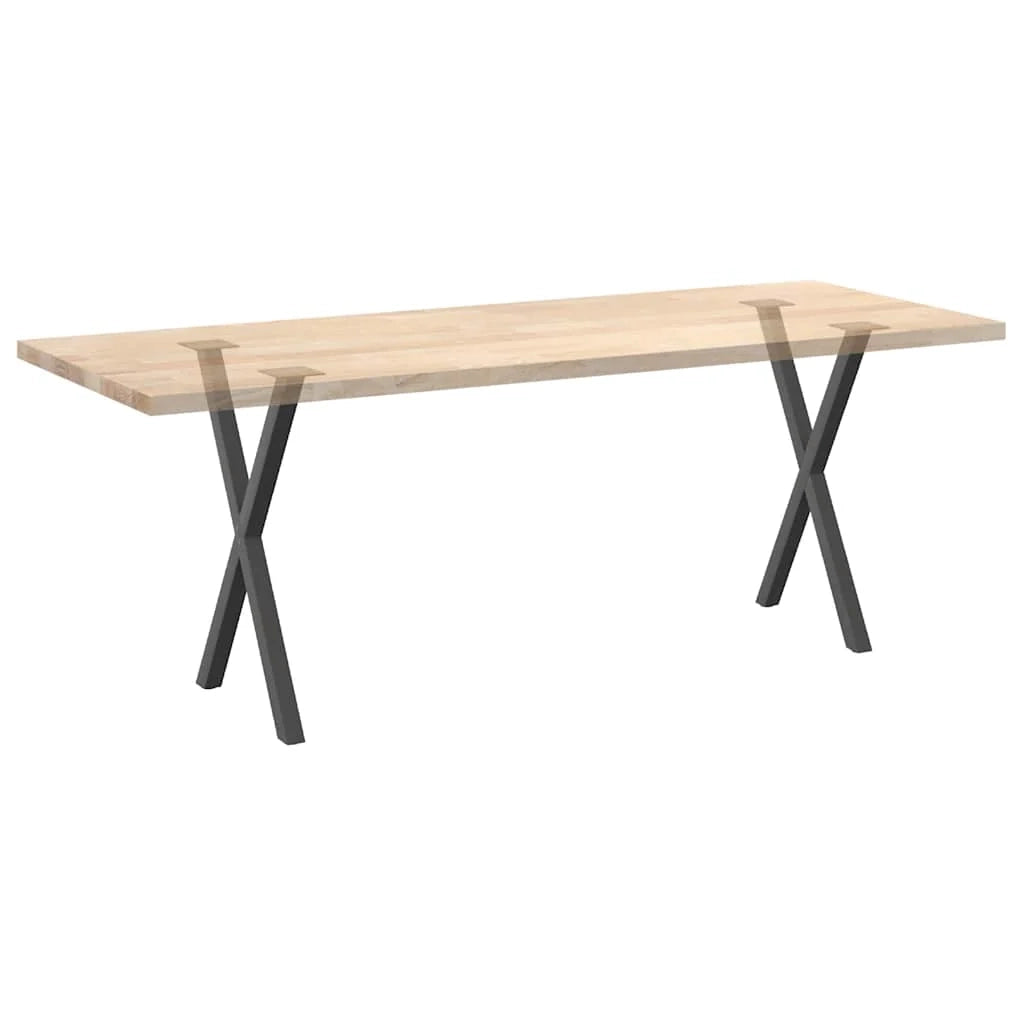 Set di 2 gambe per tavolo da pranzo a forma di X robuste e regolabili 57 x 72 cm stile moderno acciaio antracite 02_0057187