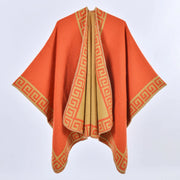 Nuova sciarpa/scialle da donna double-face in cashmere, stile retr¨°, spessa, con spacco.