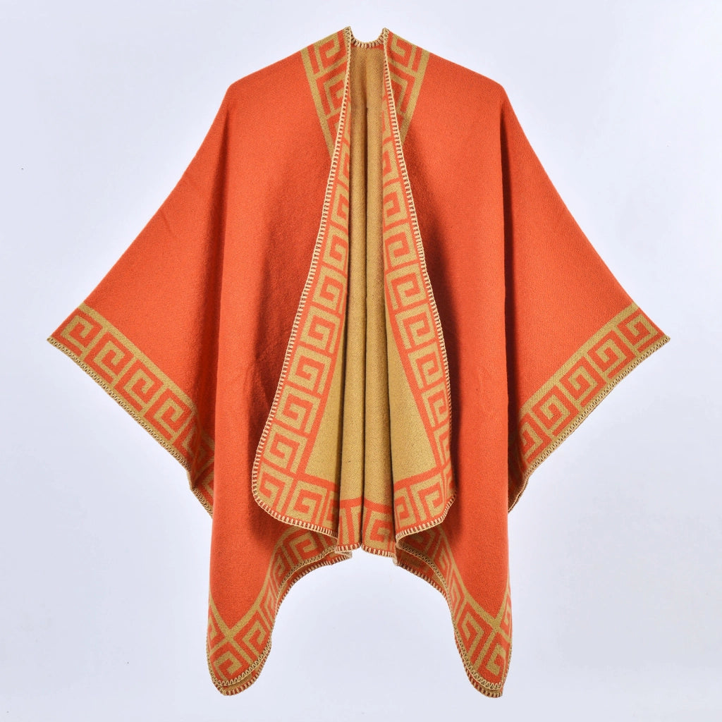 Nuova sciarpa/scialle da donna double-face in cashmere, stile retr¨°, spessa, con spacco.