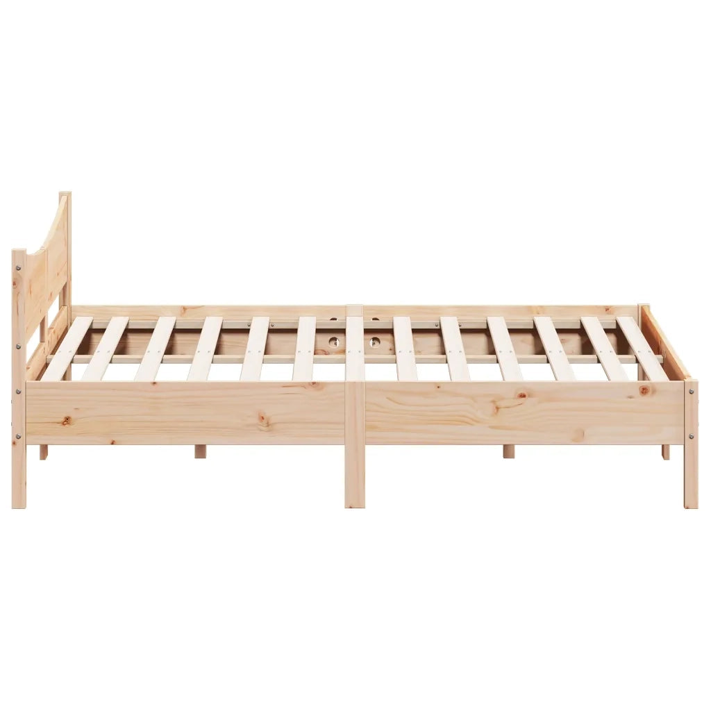 Letto matrimoniale | Letto per adulti | Giroletto senza Materasso 180x200 cm in Legno Massello di Pino