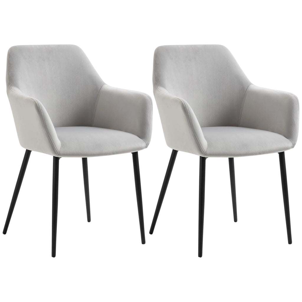 Set Sedie da Pranzo ¨C zephmum ¨C Grigio Chiaro 54x57x80 cm