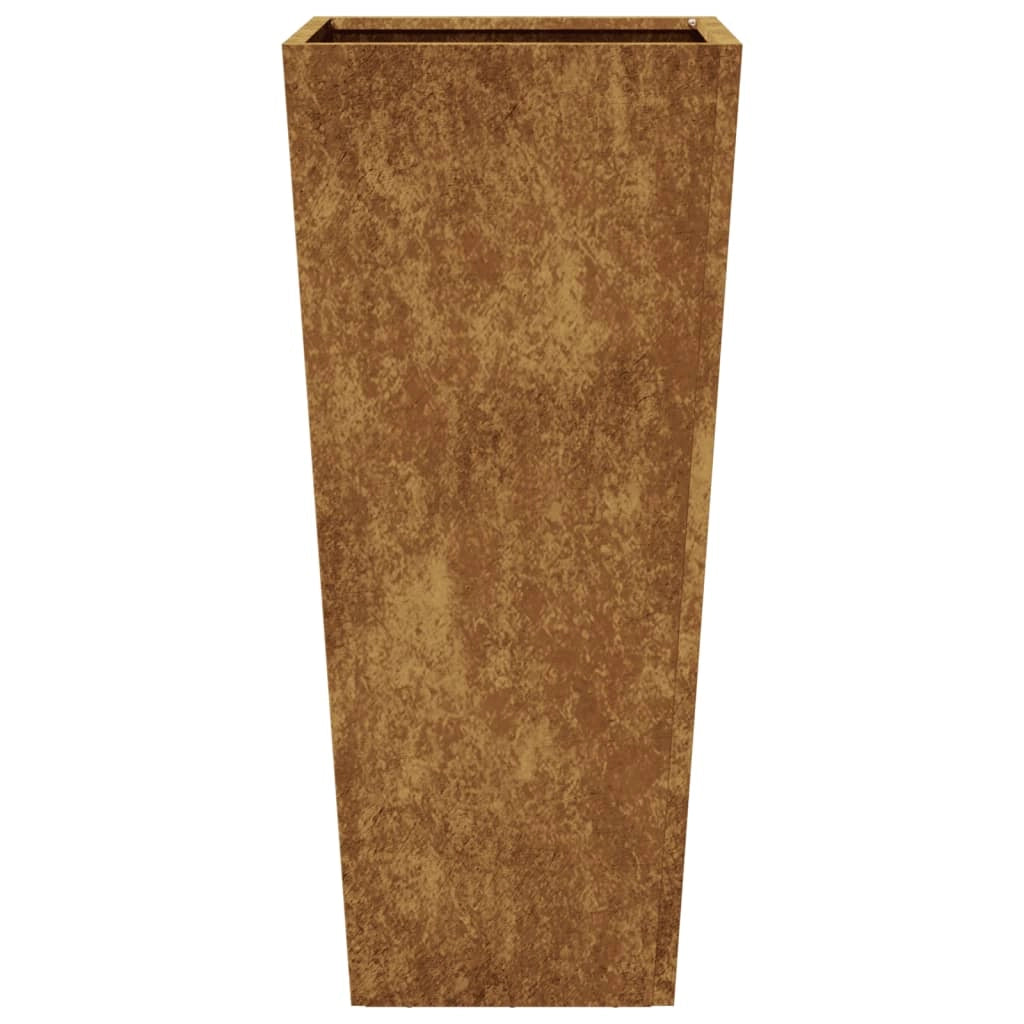 Fioriera rialzata per piante e fiori terrazza giardino 35 x 35 x 75 cm acciaio Corten marrone 02_0037514