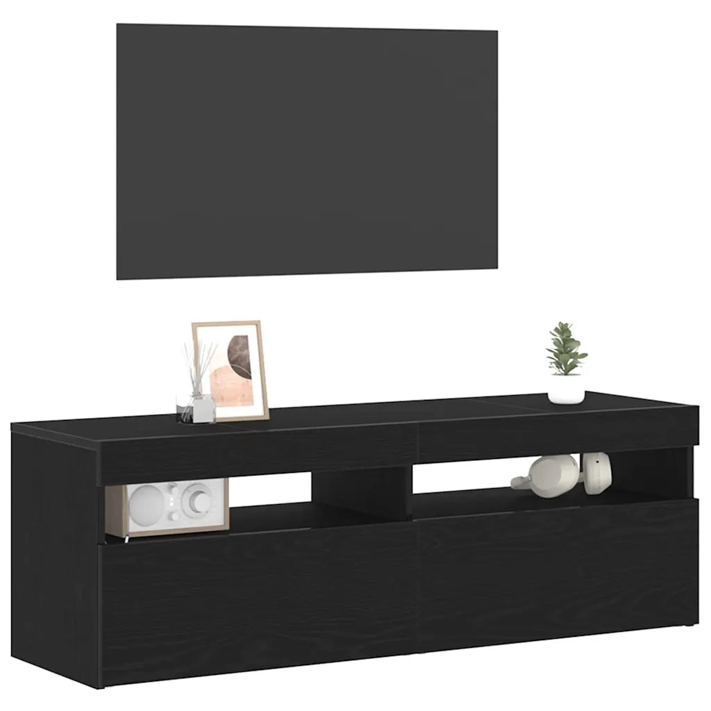 Mobile TV Rovere Nero 120 x 35 x 40 cm Legno multistrato 862553