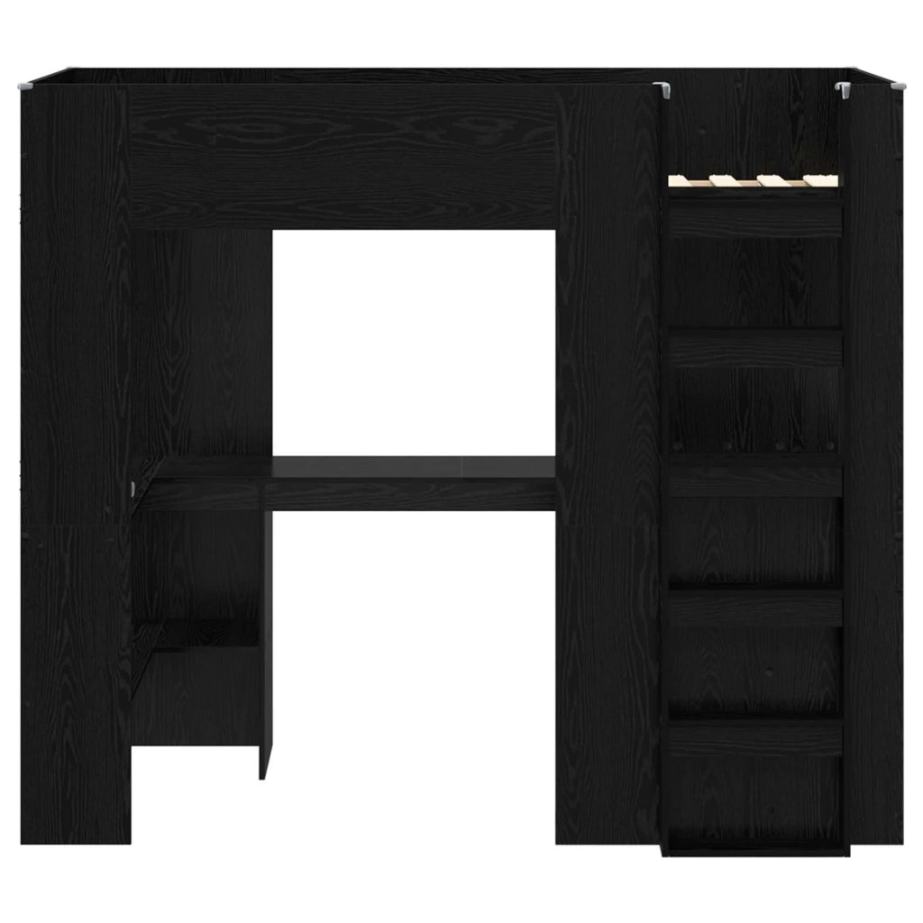 Struttura letto a castello con scrivania Rovere Nero 3410460