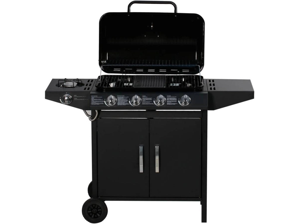 Barbecue gas "Festa 5" - 5 fuochi di cui 1 laterale - 12,9 Kw- Nero