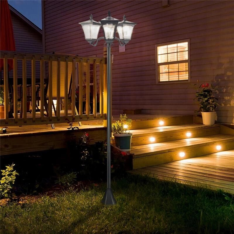 LAMPADA SOLARE CON 3 LED IP44 51.5×47×182.5CM COLORE NERO