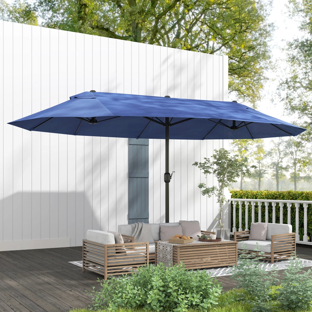 Sonnenschirm da balcone con manovella ¨C zephmum ¨C 455x265 cm, blu
