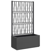 Fioriera | Cassetta per fiori | Vaso da Giardino con Traliccio Grigio Scuro 80x36x140 cm PP
