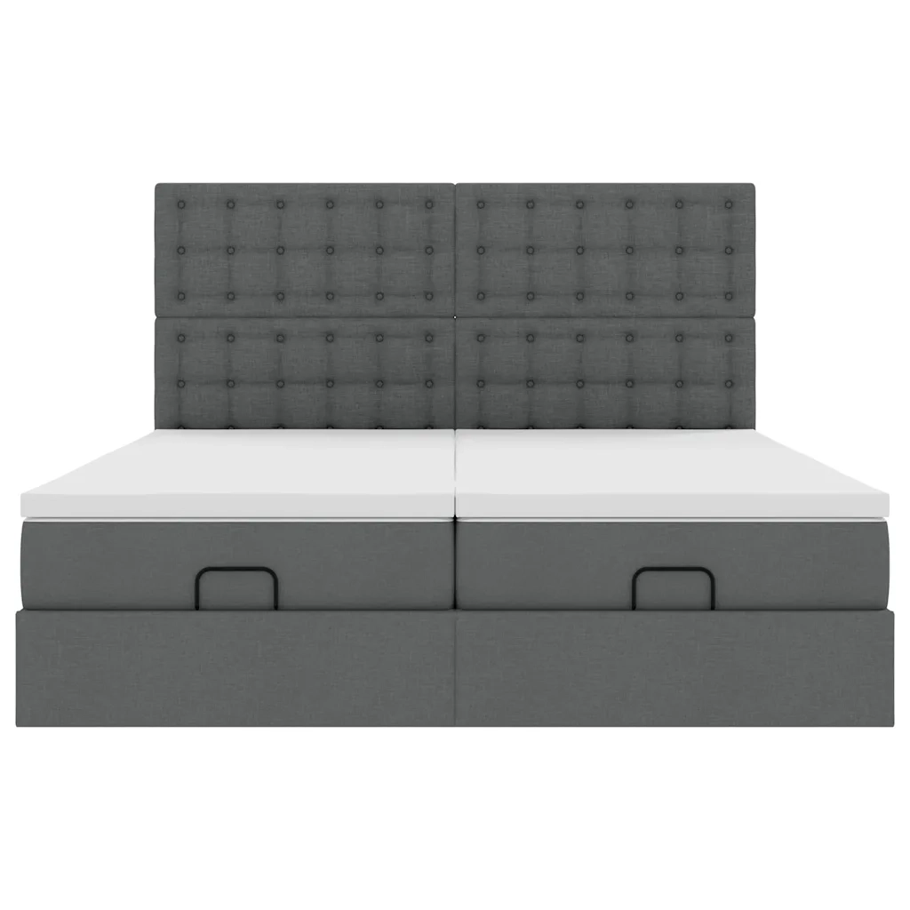 vidaXL Struttura Letto Pouf con Materassi 180x200 cm in Tessuto